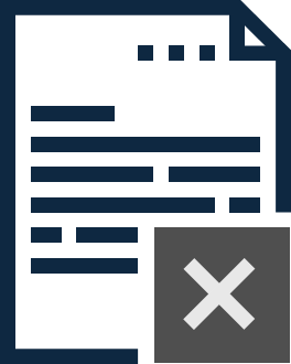 Deletion of data icon